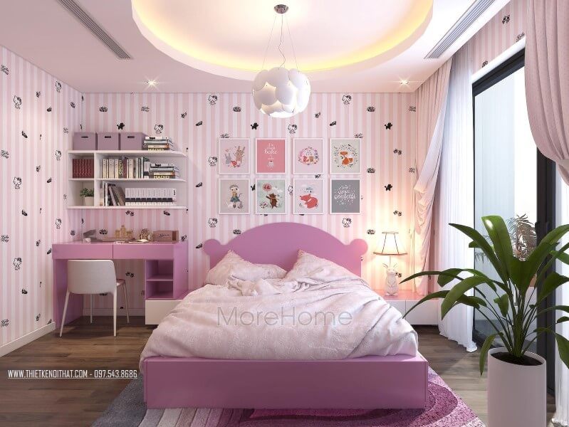 Thiết kế phòng ngủ hài hòa ánh sáng khi KTS lựa chọn cửa trượt kính cường lực cho không gian có độ sáng và thoáng mát hơn
