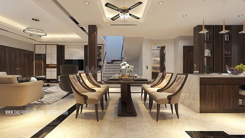 Mẫu bàn ăn tân cổ điển là thứ góp phần tạo nên sự sang trọng và đẳng cấp cho phòng ăn.