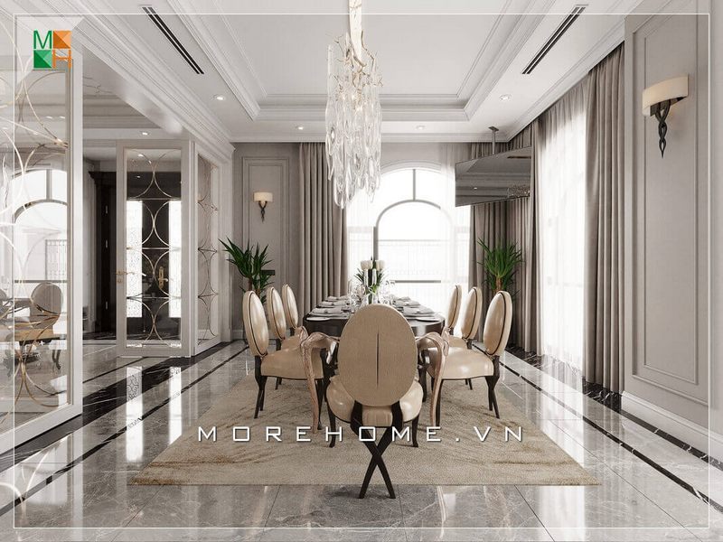 Những gợi ý mẫu thiết kế phòng ăn đẹp, sang trọng, đẳng cấp và tân cổ điển sẽ làm nên sự khác biệt cho biệt thự, nhà phố và chung cư cao cấp.