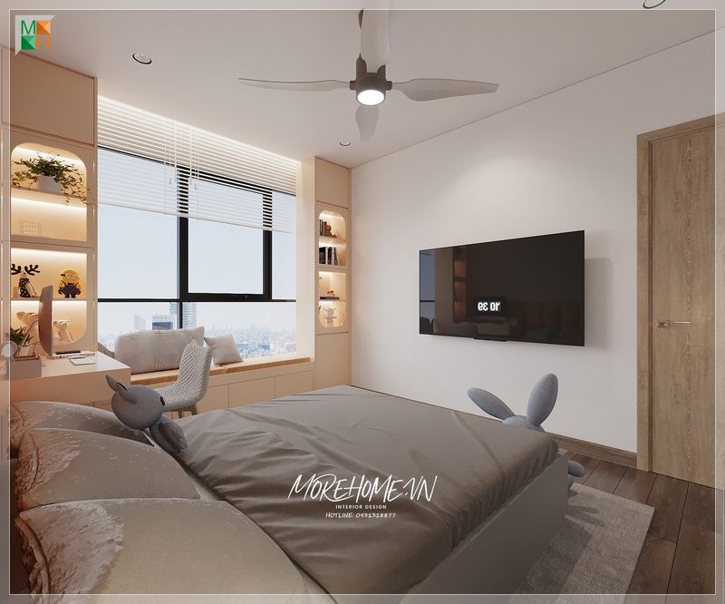 Kệ tủ gỗ công nghiệp mặt kính hiện đại sắp xếp trưng bày những món đồ yêu thích tô điểm thẩm mỹ cho không gian phòng